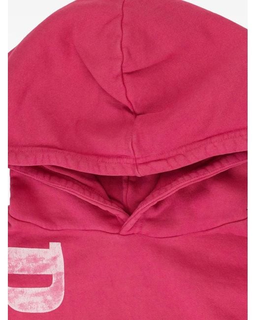 Rhude Pink X Kith Logo-Print Cotton Hoodie for men