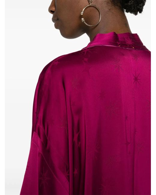 Manteau Satiné À Motif En Jacquard Forte Forte en coloris Red