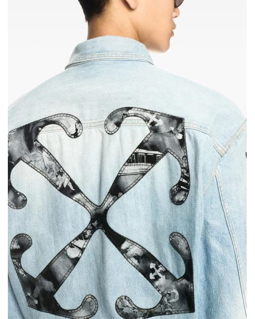 Off-White c/o Virgil Abloh Blue Light Cotton Fresco Shirt for men