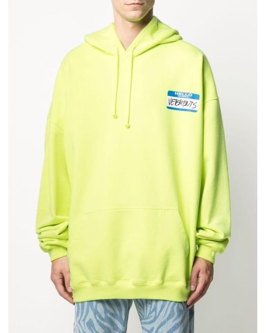 vetements yellow hoodie
