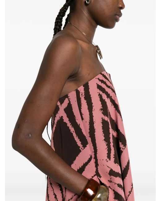 Joseph Red Banna-Print Midi Dress