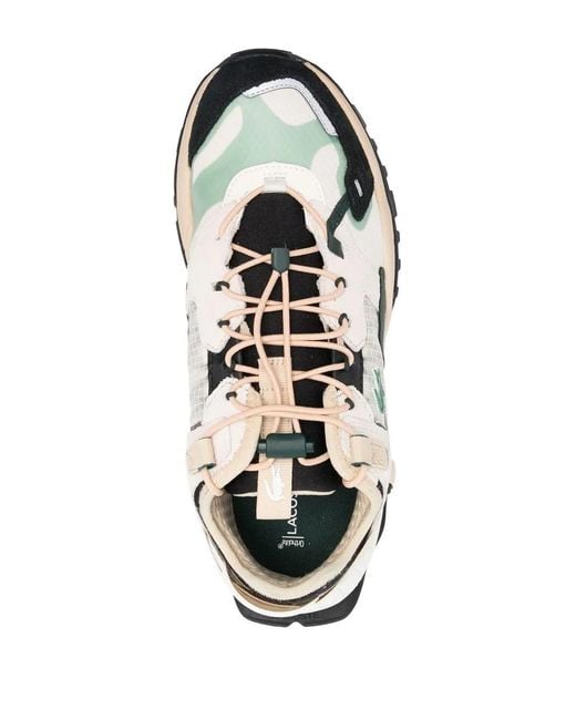 Lacoste White Logo-Patch Lace-Up Sneakers for men