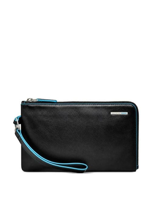 Piquadro Black Pochette À Plaque Logo Et Dragonne for men