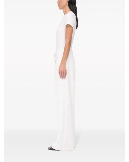 Another Tomorrow White Wide-Leg Jeans