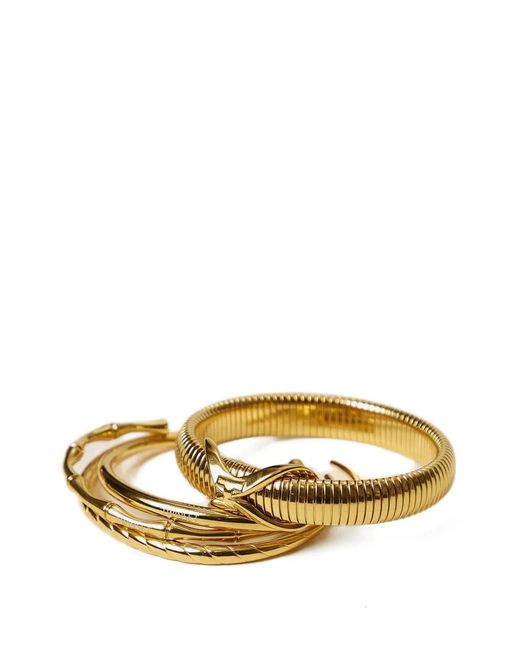 Twinset Metallic Set Of Bracelets With Logo