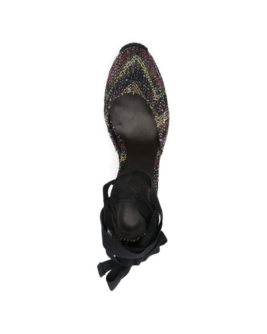 Missoni Black Sequined Wedge-Heel Espadrilles