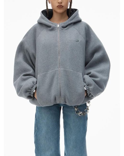 【ALEXANDER WANG】REVERSIBLE HOODIE Alexander Wang Reversible Raglan Zip Hoodie in Black | Lyst