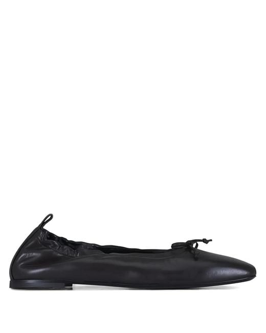 Agl Attilio Giusti Leombruni Black Bow-Detail Ballet Flats