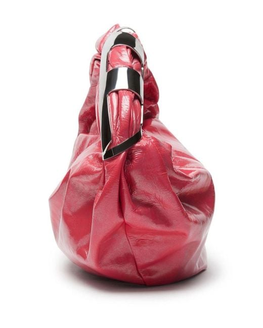 DIESEL Pink Grab-d S-hobo Bag In Metallic Leather