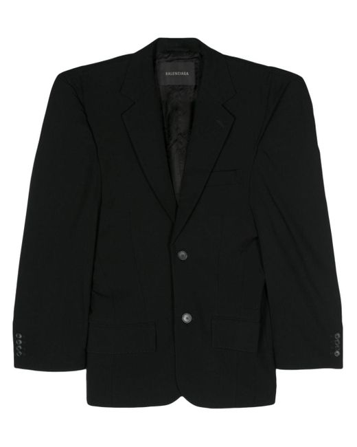 Balenciaga Black Voluminous-Shoulder Blazer