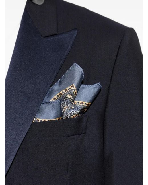 Etro Gray Pegasus Paisley-Print Pocket Square for men