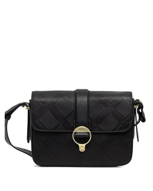 Barbour Black Rosa Deboss Quilted Buckle Cross Body Bag