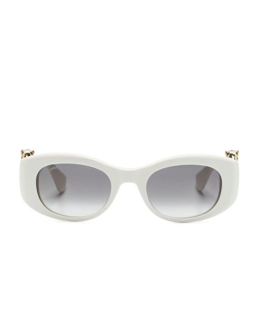 Cartier Gray Panthère C Rectangle-frame Sunglasses