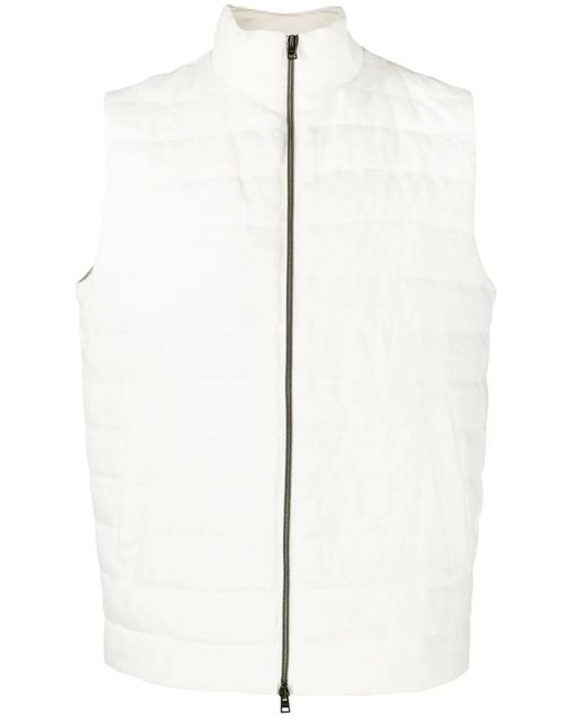 Herno White Padded-Design Feather Down Gilet for men
