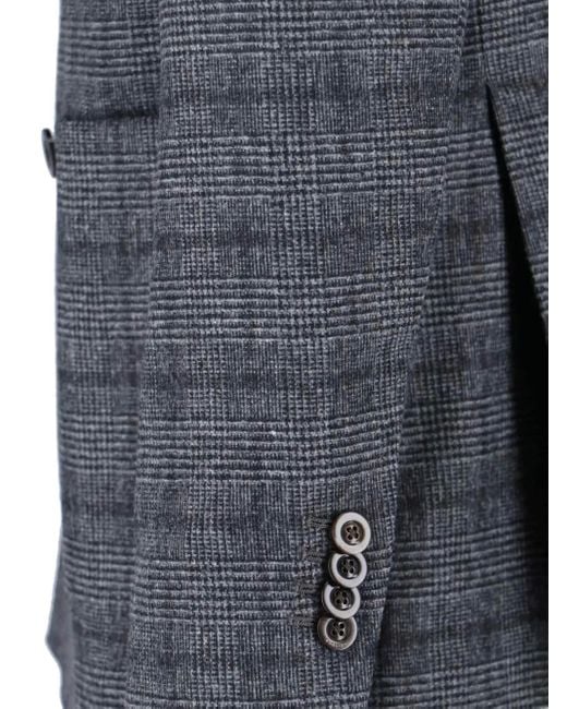 Blazer Doppiopetto A Quadri di Boglioli in Blue da Uomo