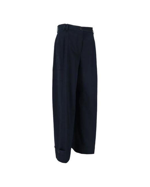 P.A.R.O.S.H. Blue Button Cargo Trousers