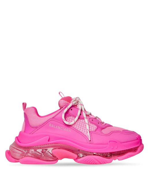Balenciaga Pink Triple S Chunky Sneakers