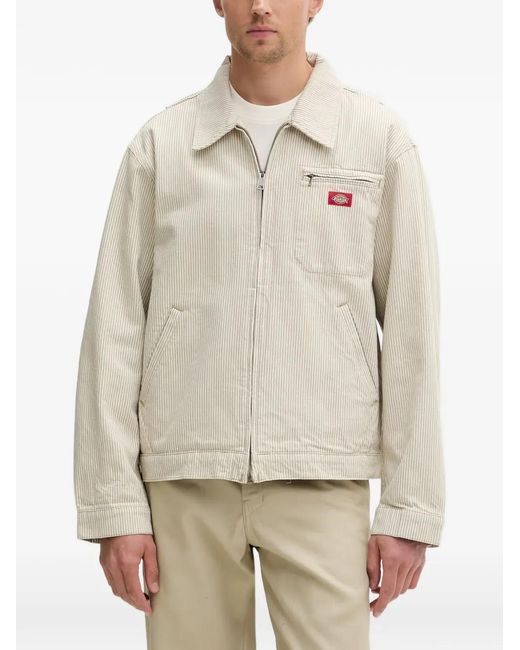 Dickies Natural Hickory Striped Zip-Up Jacket for men