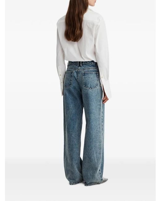 Anna Quan Blue Carlo Wide-Leg Jeans