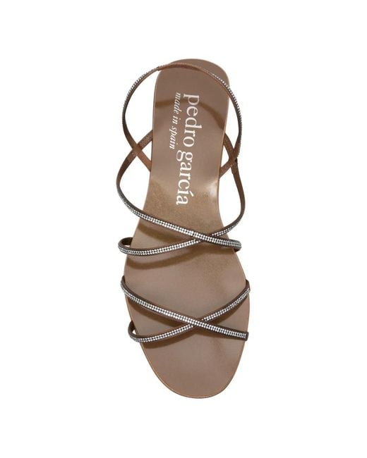 Pedro Garcia White Esme Crystal-Embellished-Strap Sandals
