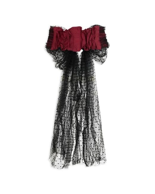 Red(v) Black Ruffled Polka-Dot Belt