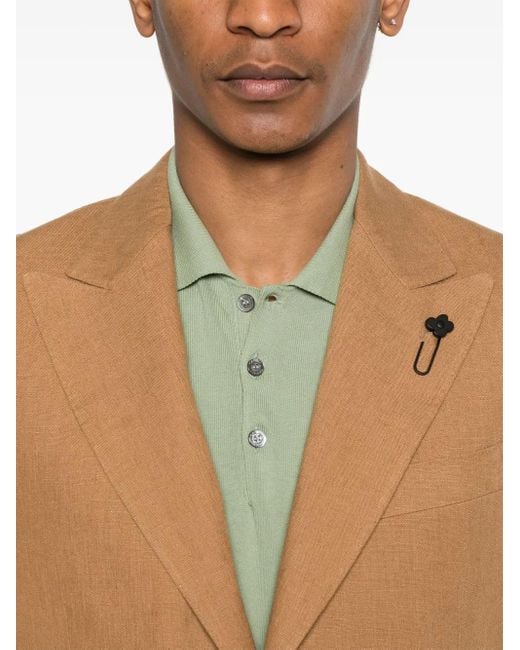 Lardini Brown Brooch-Detail Suit for men