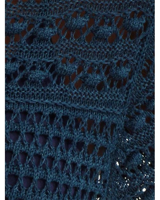 Eres Blue Aurora Crochet-Knit Top