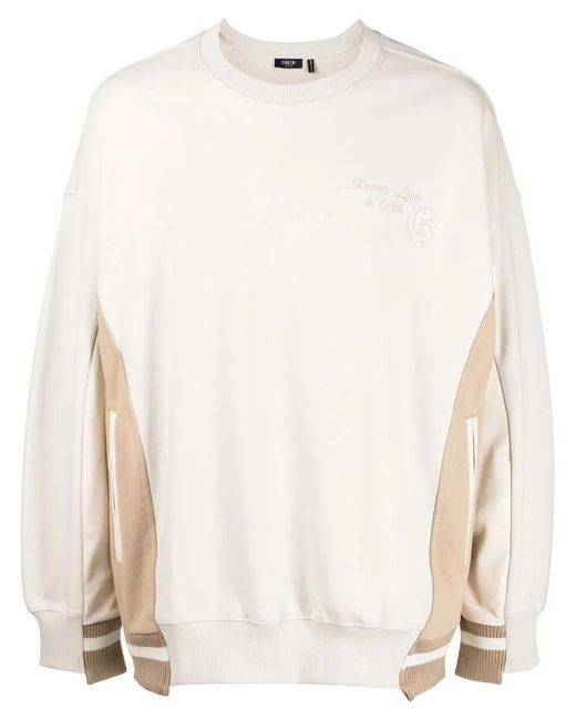FIVE CM White Embroidered-Logo Sweatshirt for men