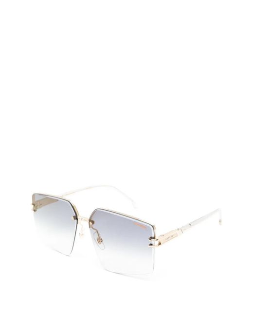 Carrera White Geometric-Frame Sunglasses