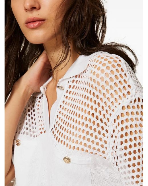 Twinset White Polo En Résille