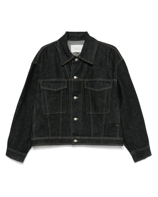 メンズ Studio Nicholson デニムジャケット Black