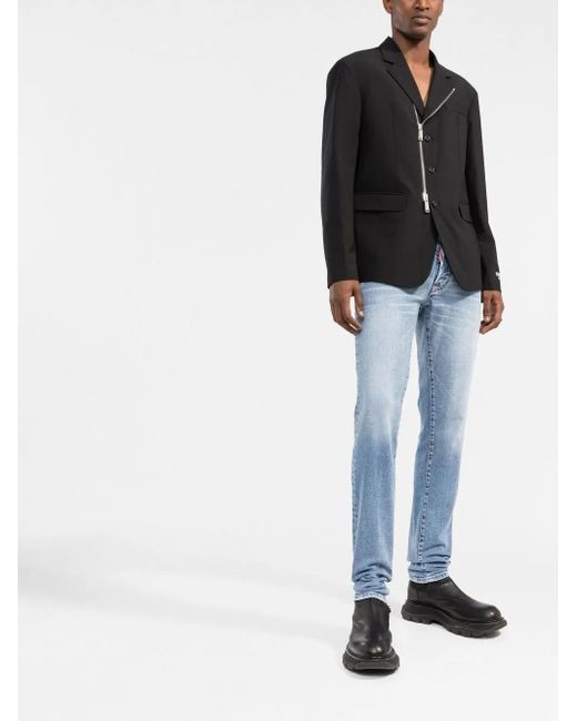 DSquared² Black Blazer With Zip Detail for men