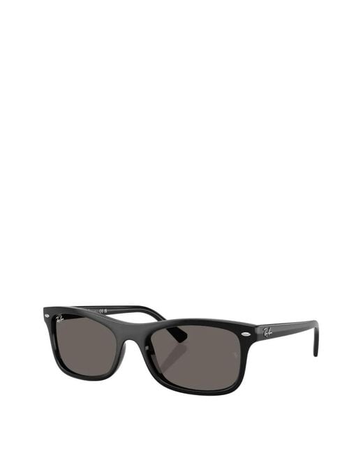 Ray-Ban Gray Rectangle-Frame Sunglasses