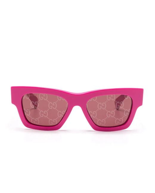 Lunettes De Soleil À Monture Carrée Gucci en coloris Pink