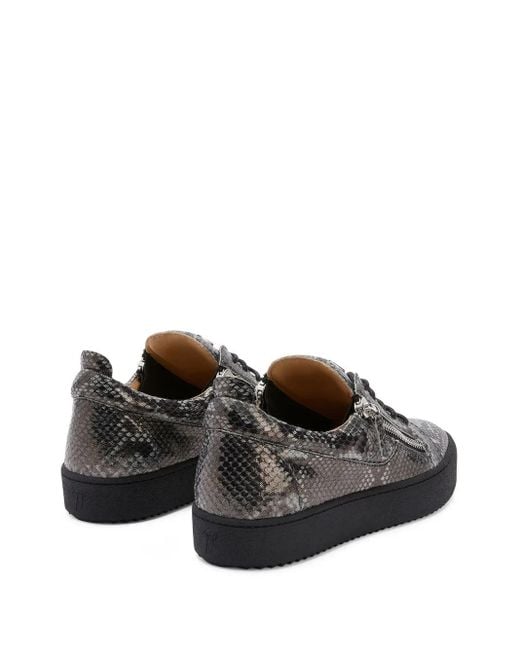 Giuseppe Zanotti Black Frankie Reptile-Print Sneakers for men