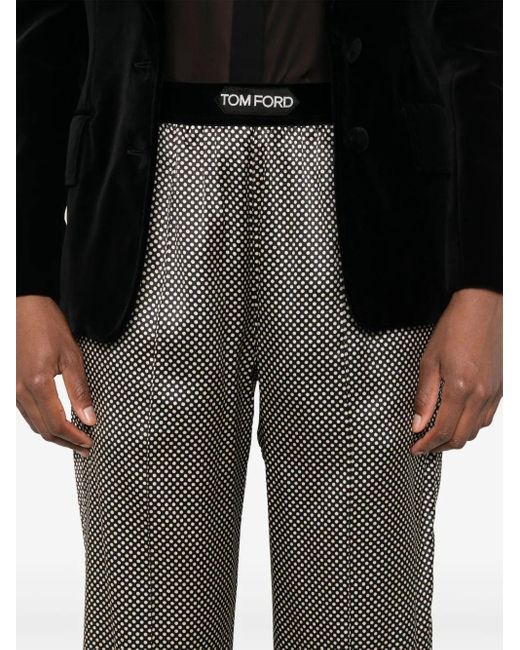 Polka dot-print trousers Tom Ford de color Gray