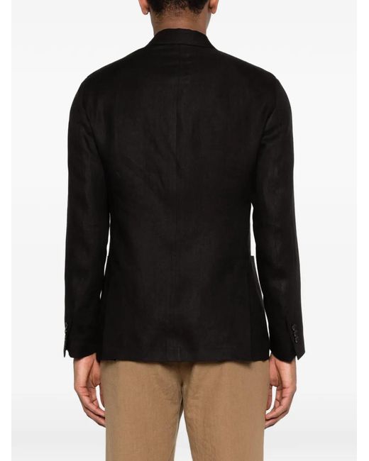 Lardini Black Double-Breasted Blazer for men