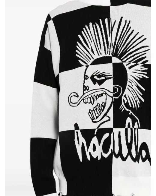 Haculla Black This Is Chess Intarsia-Knit Jumper for men