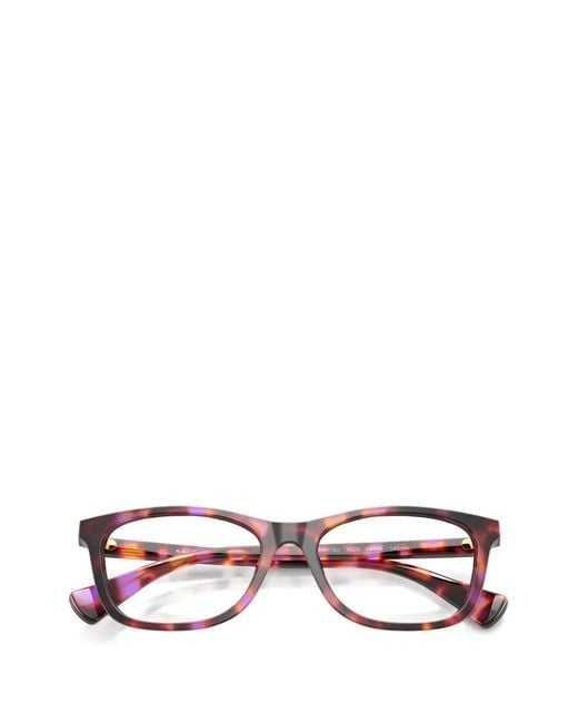 Polo Ralph Lauren Brown Tortoiseshell-Effect Rectangle-Frame Glasses