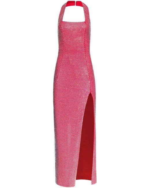 Area Pink Crystal-Embellished Gown