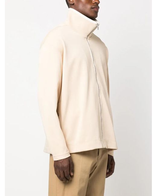 Lanvin Natural Zip-up High-neck Cardigan for men
