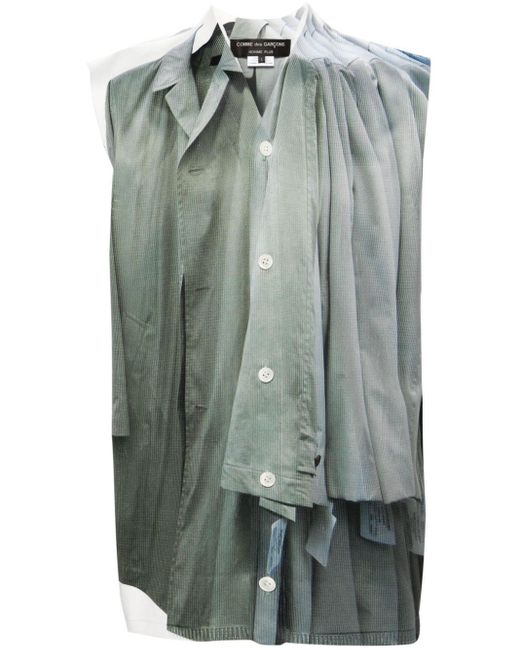 Comme des Garçons Green Photograph-print V-neck Vest for men