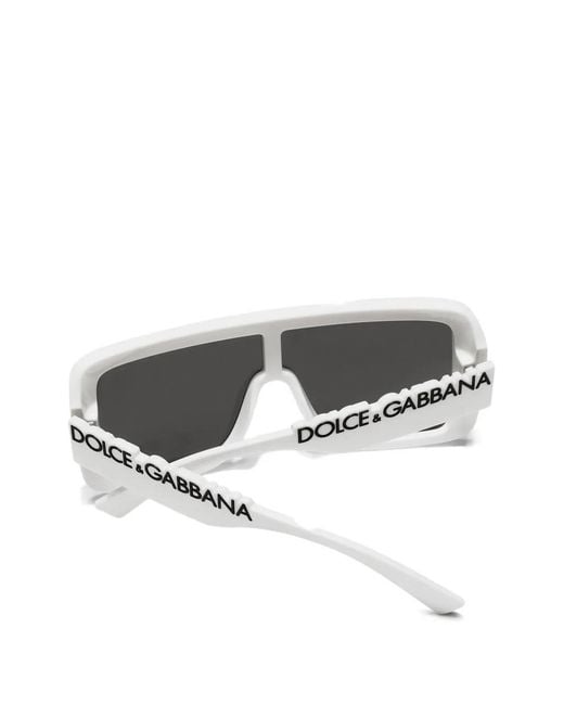 Dolce & Gabbana Gray Logo Rectangle-Frame Sunglasses