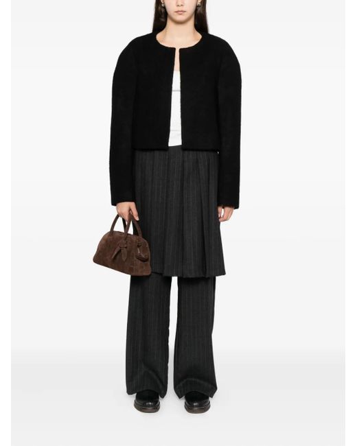 Low Classic Black Exaggerated-Shoulder Jacket
