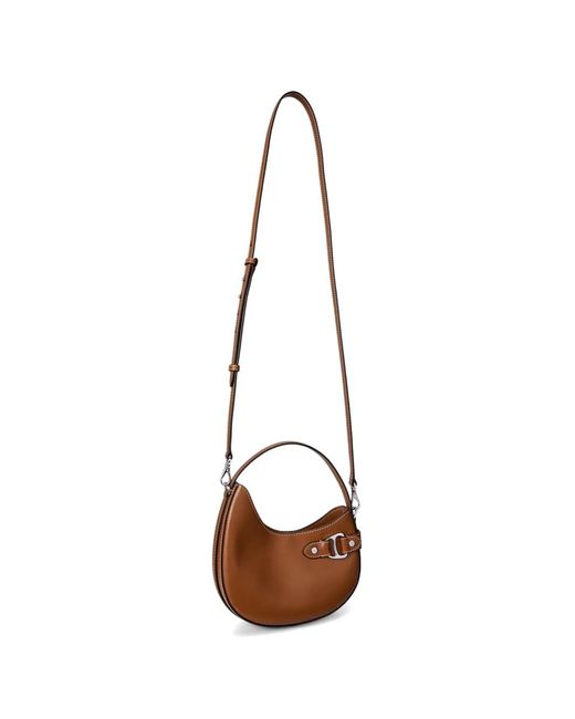 Ralph Lauren Brown Smasll Tasha Asymmetrical Leather Tote Bag