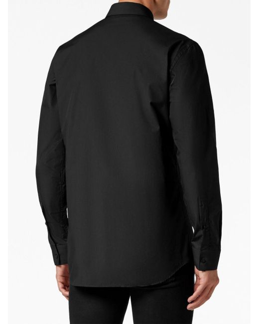 Philipp Plein Black Skull&bones-button Cotton Shirt for men