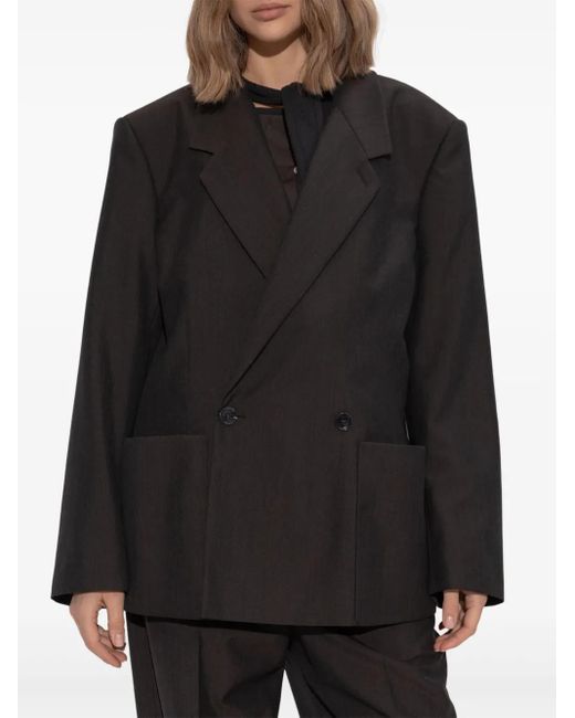 Lemaire Black Double-Breasted Blazer