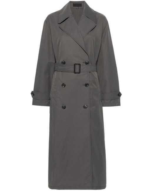 Nili Lotan Gray Louis Double-breasted Belted Trench Coat