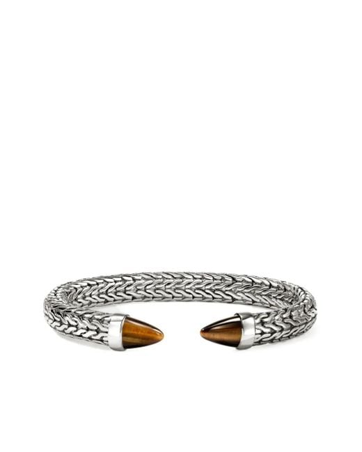 John Hardy Spear 50 Sterling Zilveren Armband Met Tijgeroog in het White voor heren