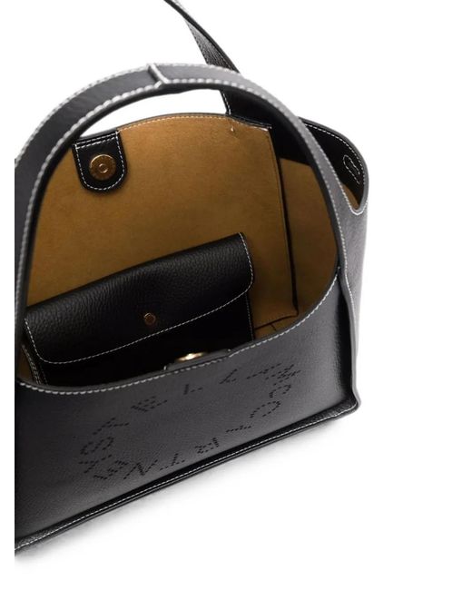 Stella McCartney Black Logo Perforated Logo-Detail Tote Bag